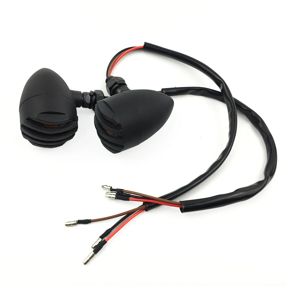 Bullet Motorcycle LED Turn Signal Indicators Amber Blinker Lamp For Harley Chopper Cafe Racer Street Glide Touring |