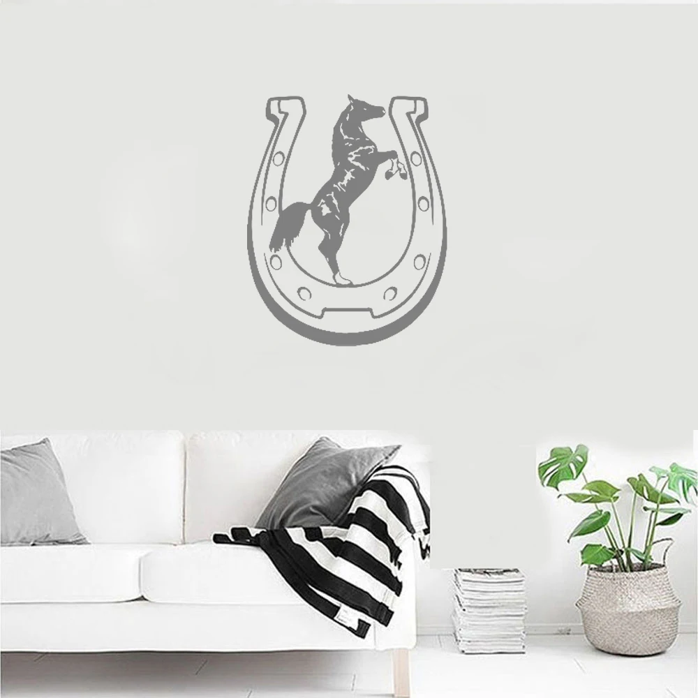 Виниловая настенная наклейка в форме подковы наклейки с рисунком животных