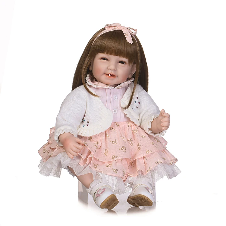 NPK 55 см Мягкая силиконовая Кукла Reborn Baby игрушка для девочек новорожденная девочка