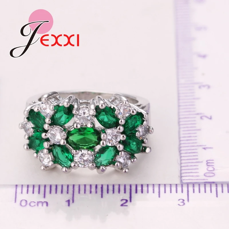 

Hot Selling 925 Sterling Silver Women Engagement Wedding Rings With Colorfull Shinny CZ Cubic For Ladies