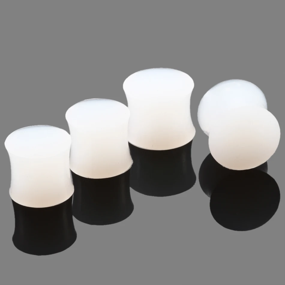 Пара силиконовых прозрачных ушных растяжных туннелей|plugs and tunnels|ear gaugesbody jewelry |