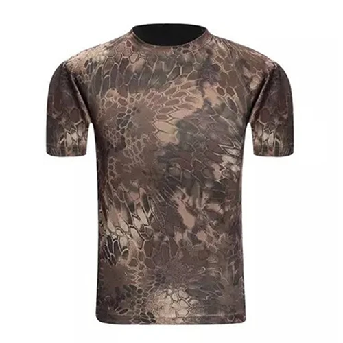 Летняя мужская Военная тактическая футболка Мужская дышащая камуфляжная