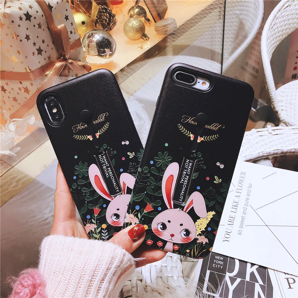 Забавный милый кролик 3D рельефный телефонный чехол для Apple iPhone X XS MAX XR скрыть