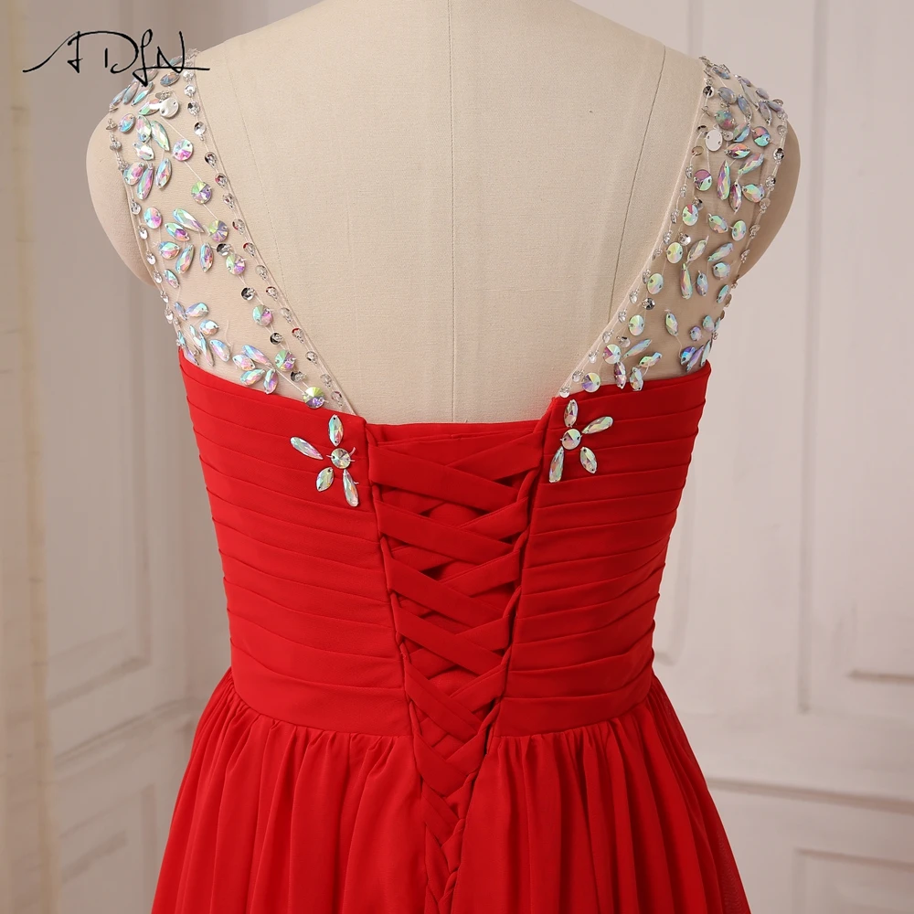 ADLN горячая распродажа дешевые красные вечерние платья с коротким рукавом