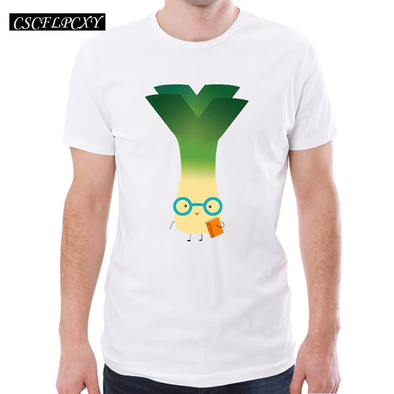 CSCFLPCXY Geek порей Для мужчин футболка Hipster Печать Топы короткий рукав o-образным