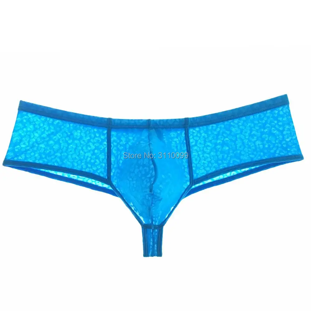 6PCS/Lot Sexy Bikini Men's Boxer Shorts Underwear Jacquard Lace Pouch Underpants Comfy Cotton Male Boxers