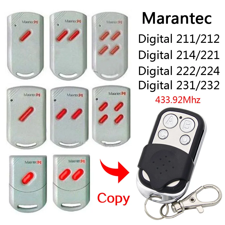 Пульт дистанционного управления Marantec для гаражных дверей Digital 211 212 214 231 232 221 222
