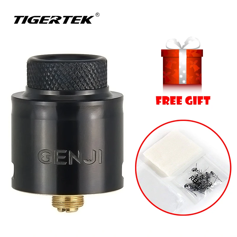 Оригинальный атомайзер Tigertek Genji RDA с позолоченным корпусом и регулируемым нижним