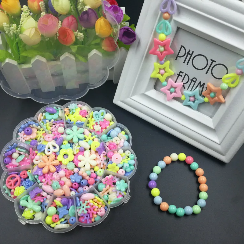 Sun Diy Beads Toys for Kids Children Handmade Necklaces Bracelets Beads Jewelry Making Kit Set Kids Educational Toys Girls Gift - Цвет: Sun