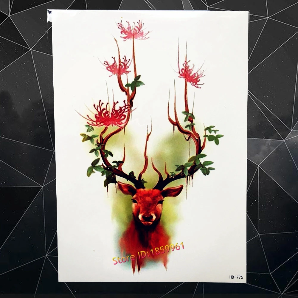 Китайские временные тату-наклейки с синими пионами женский боди-арт