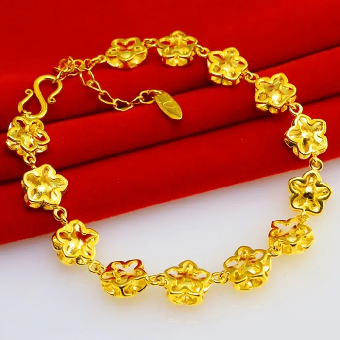Rose Flower Girls Bracelet Yellow Gold Filled Delicate Womens Bridal Wedding Jewelry Adjustable | Украшения и аксессуары