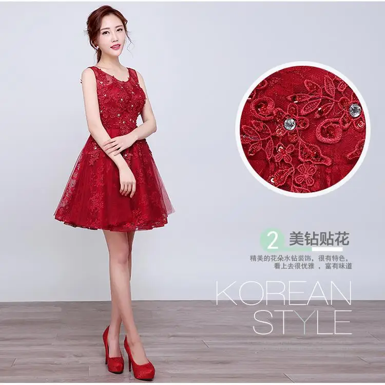 Robe De Soiree Красные кружевные короткие коктейльные платья с разрезом Роскошные вечернее платье для выпускного вечера Выпускные платья Burgundy Розовая Одежда