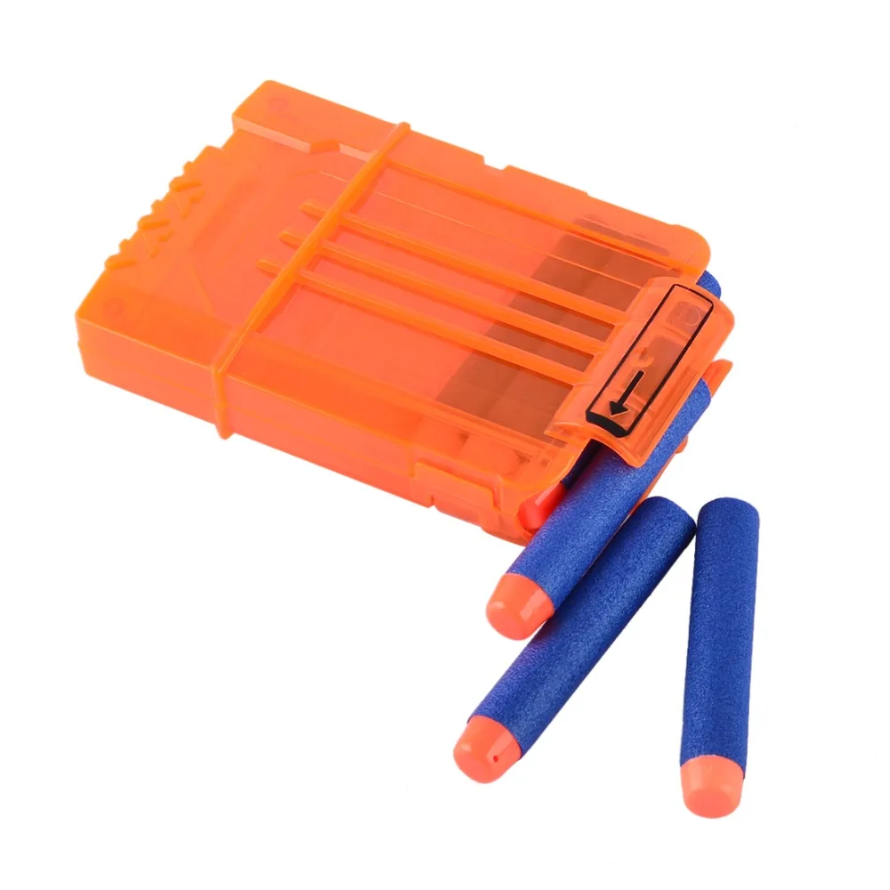 Зажимы для мягких пуль для игрушечного пистолета Nerf 6 пуль патронов патронная дротика для патронов Nerf-прозрачный оранжевый