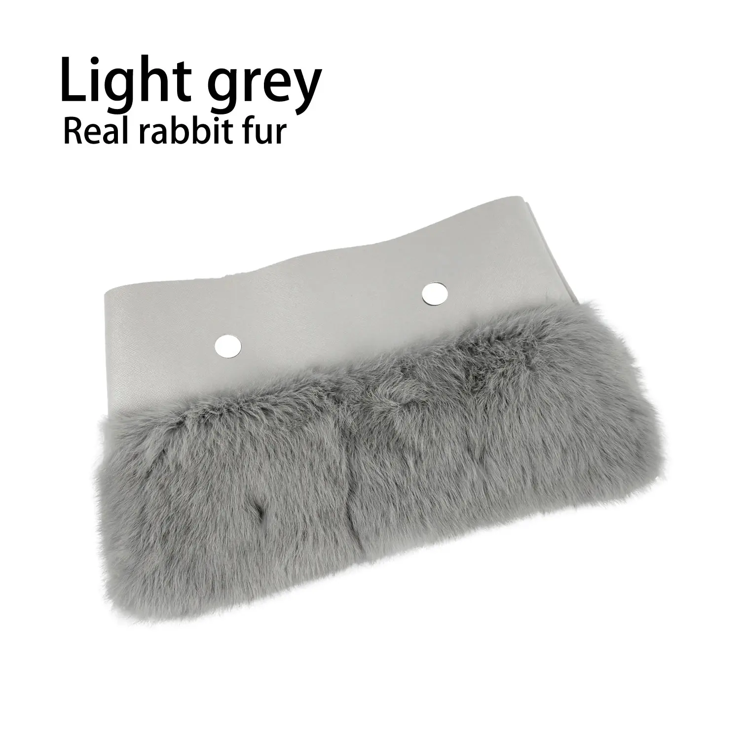 light grey Tanqu новая женская сумка с кроличьим мехом, плюшевая отделка для шикарной сумки с круглым вырезом, тепловое плюшевое украшение, подходит для Ochic Obag - Цвет: light grey
