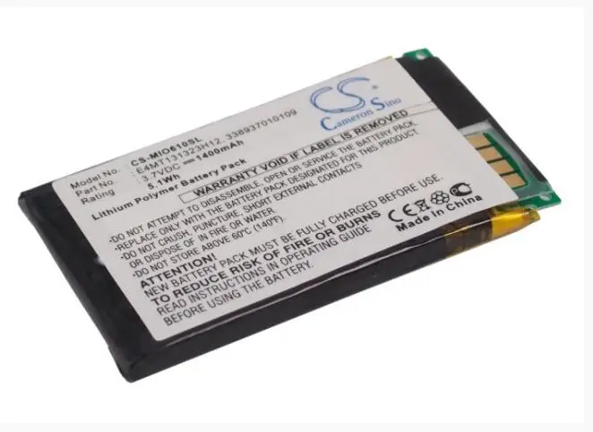 Аккумулятор Cameron Sino 1400mAh для MITAC Mio H610 338937010109 E4MT131323H12 GPS аккумулятор навигатора |