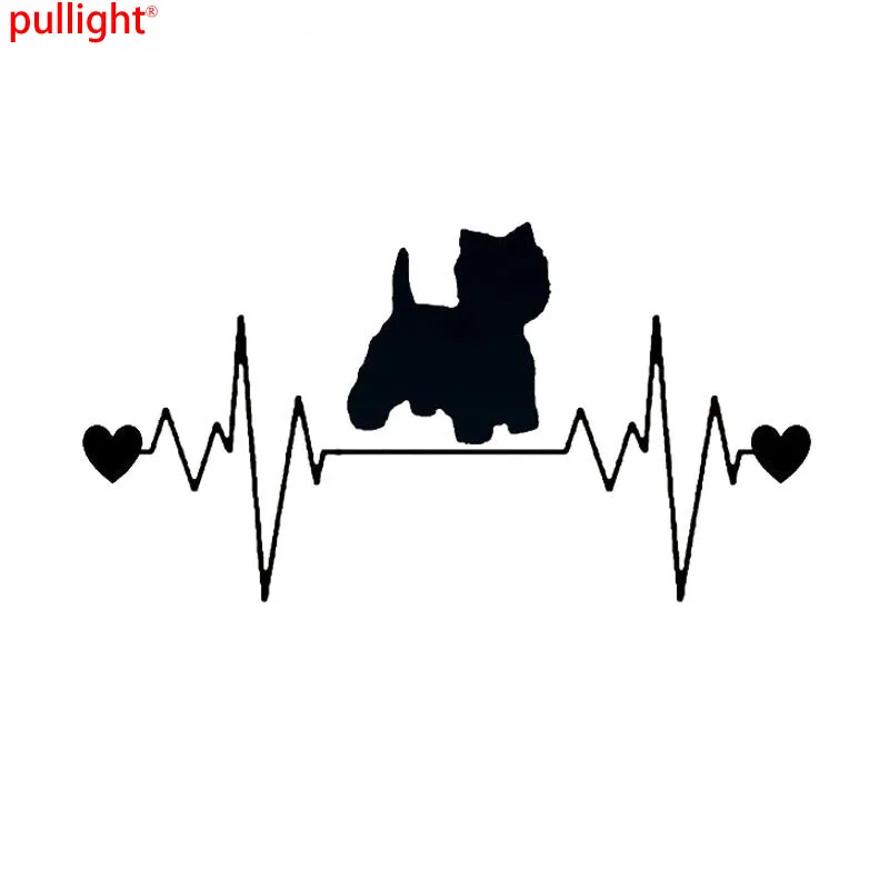 

2017 New Style Hot Personality Westie Dog Heartbeat Lifeline Vinyl Decal Stylish Car Stickers Car Styling Truck Accessories