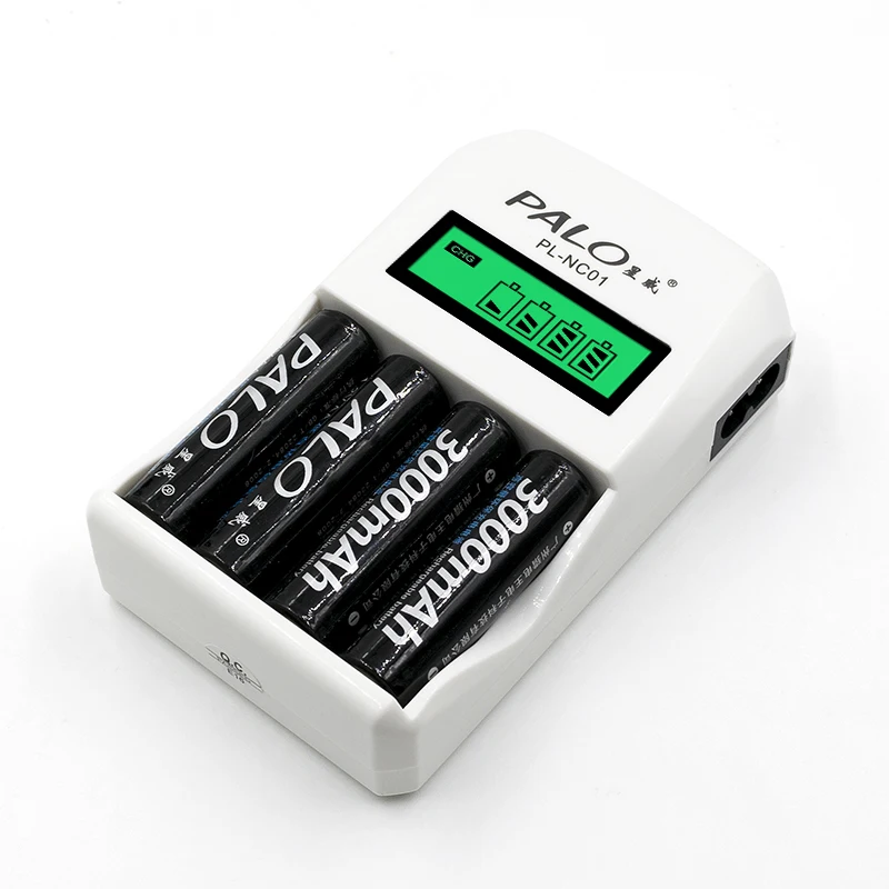 PALO C907W 2000mA 4 Slots LCD Display Intelligent Battery Charger for AA / AAA NiCd NiMh Rechargeable Batteries Fast VS C905W |