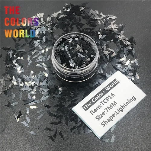 TCT-312 молния болт 7 мм Ногти Блеск Дизайн ногтей украшения макияж, боди-арт ручной работы ремесло фестиваль DIY аксессуары для тумблеров - Цвет: TCP16   50g