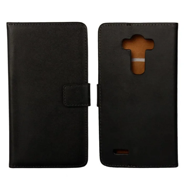 Черный высококачественный чехол-бумажник из натуральной кожи для LG G4 с