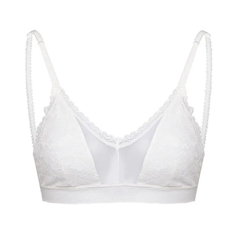 

Women Solid Cropped Tops Lace Padded Bra Tops Wireless Tube Tops Seamless Underwear Backless Detachable Pad Bra Tops