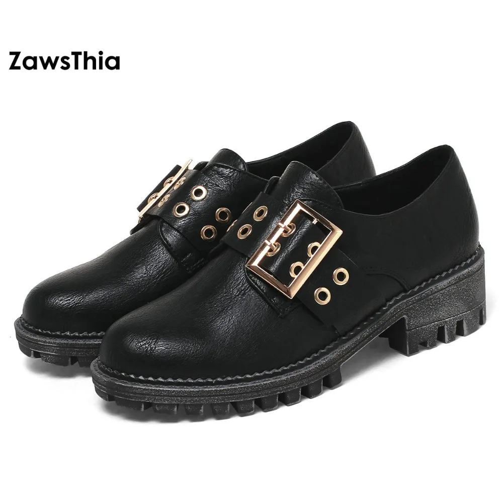 ZawsThia/2019 г. весенне летние женские оксфорды в британском стиле на плоской подошве