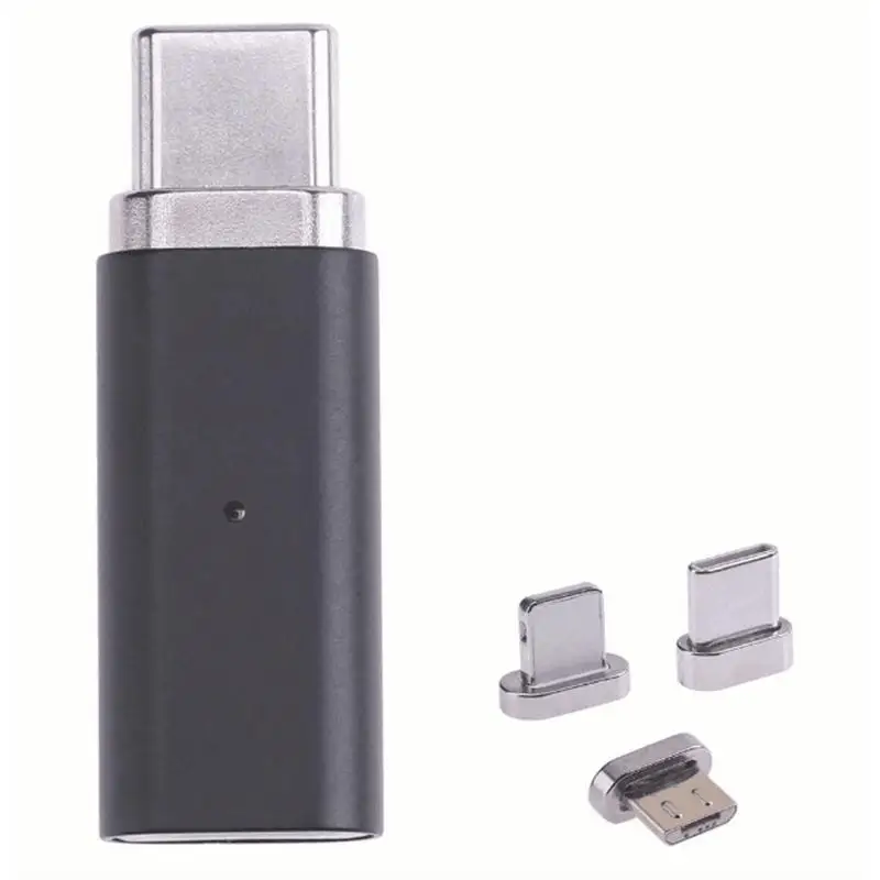 Black 3-в-1 микро-флеш-накопитель USB с гнездовым для Тип-C/Android/IOS мужской магнитный металлический переходник маленький Размеры светильник Вес и легко носить с собой три Цвета - Цвет: Black