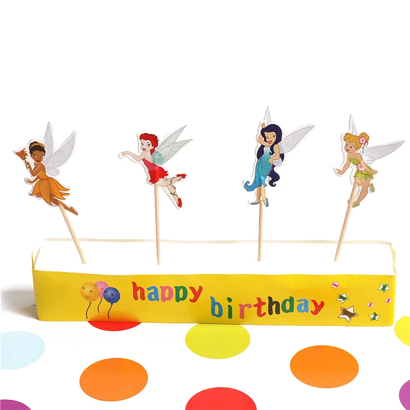 24 шт./лот Очаровательная летающая фея Динь топпер для кексов выбор принцессы