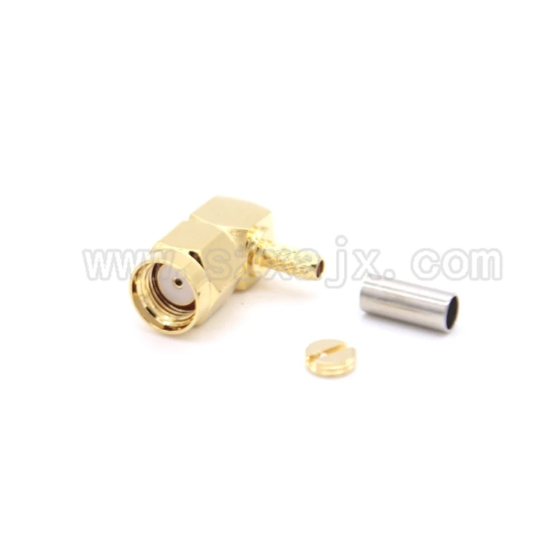 JX 10 шт. РЧ разъем RP SMA мужской правый угол обжимные клещи для RG316 RG174 LMR100
