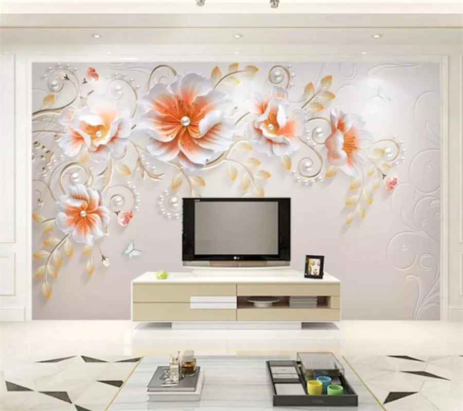 3d фотообои beibehang на заказ рельефная Современная Минималистичная Цветочная