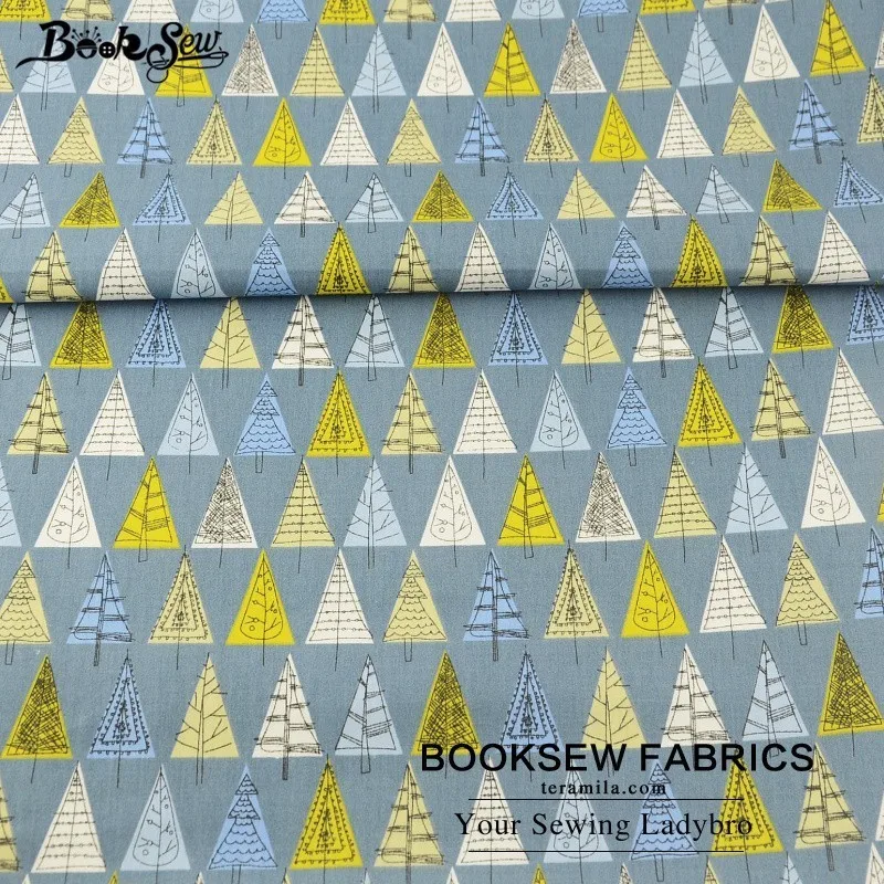 Booksew Текстиль для дома для пэчворка Постельные принадлежности ткань детские Подушка квилтинга тела Ёлки узор темно-синий хлопок саржа Ткань