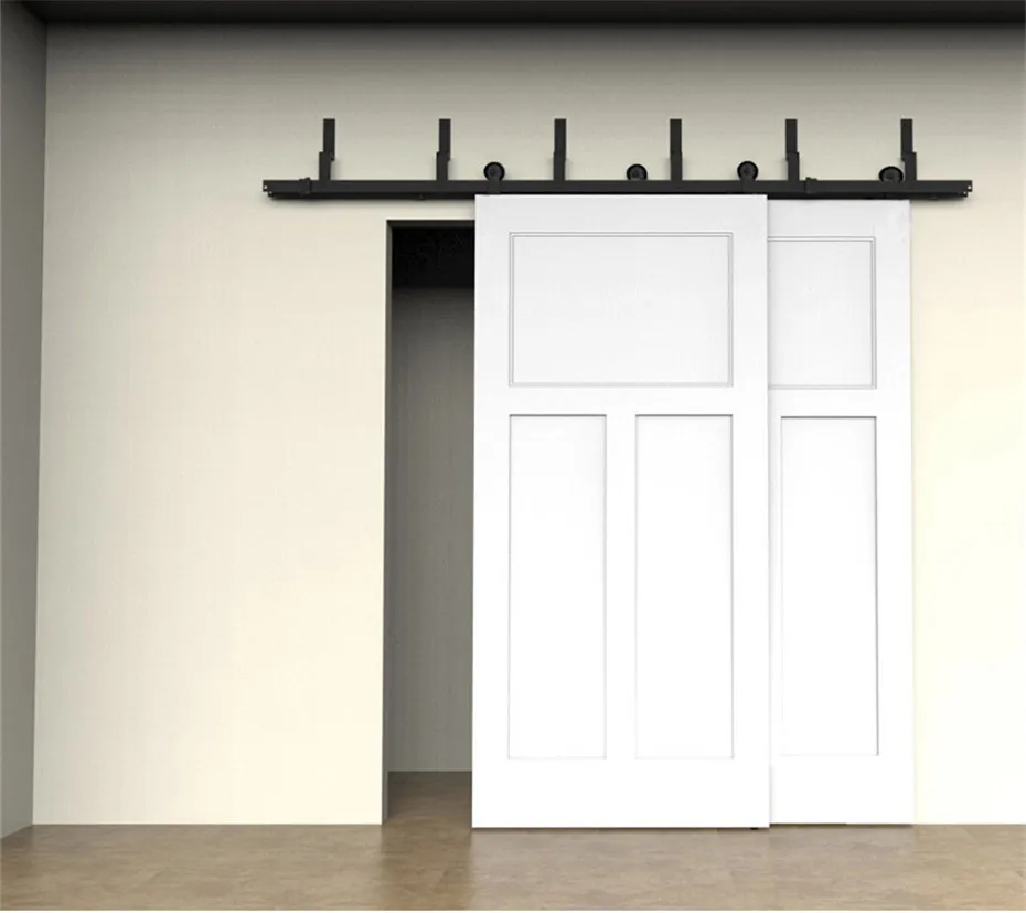 5FT-15FT черный обход деревенский раздвижные роликовые Barn двойной древесины