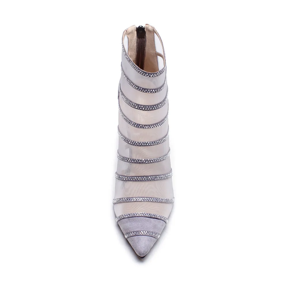 

Smeeroon 2020 new women sandals hollow out elegant dress shoes pointed toe summer shoes zipper suede leather high heels shoes