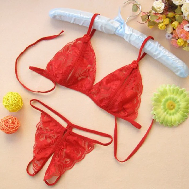

Women's Sexy Lingerie Hot Three-Point Erotic Lingerie Transparent Open Milk Porno Lace Sexy Underwear Bra Crotch Panties GString