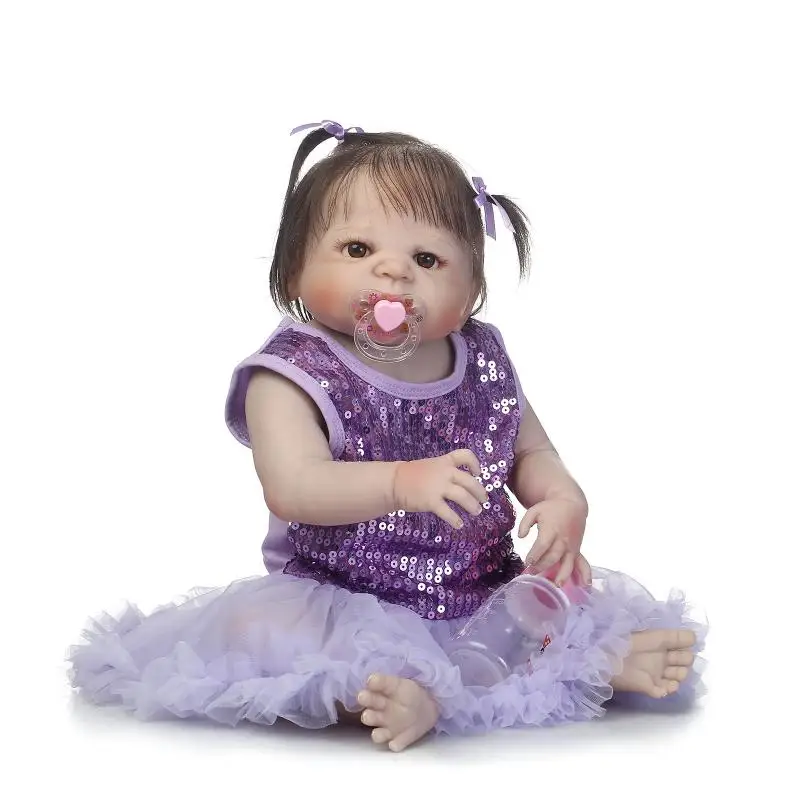 NPK 23 ''полный силиконовый винил Reborn Baby Girl реалистичный живой новорожденный