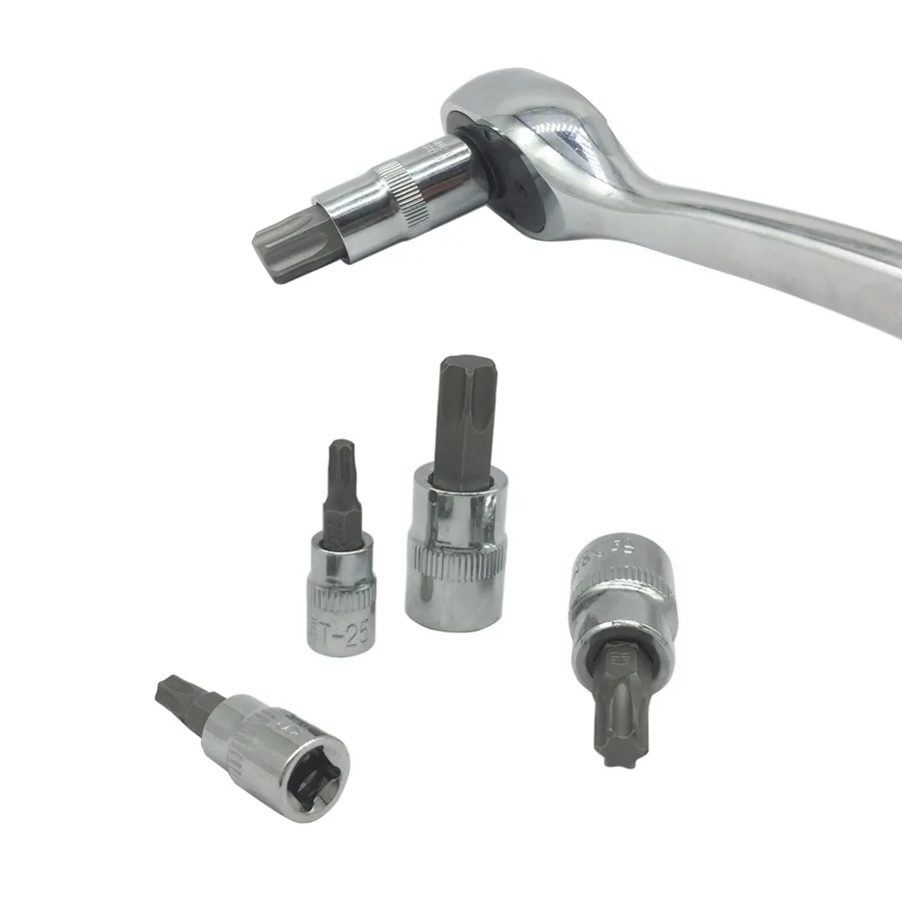 13 шт. Torx биты гнездо гайки наборы 1/" 3/8" и 1/" Привод хром-ванадиевая Сталь T8-T70 торцовые ключи