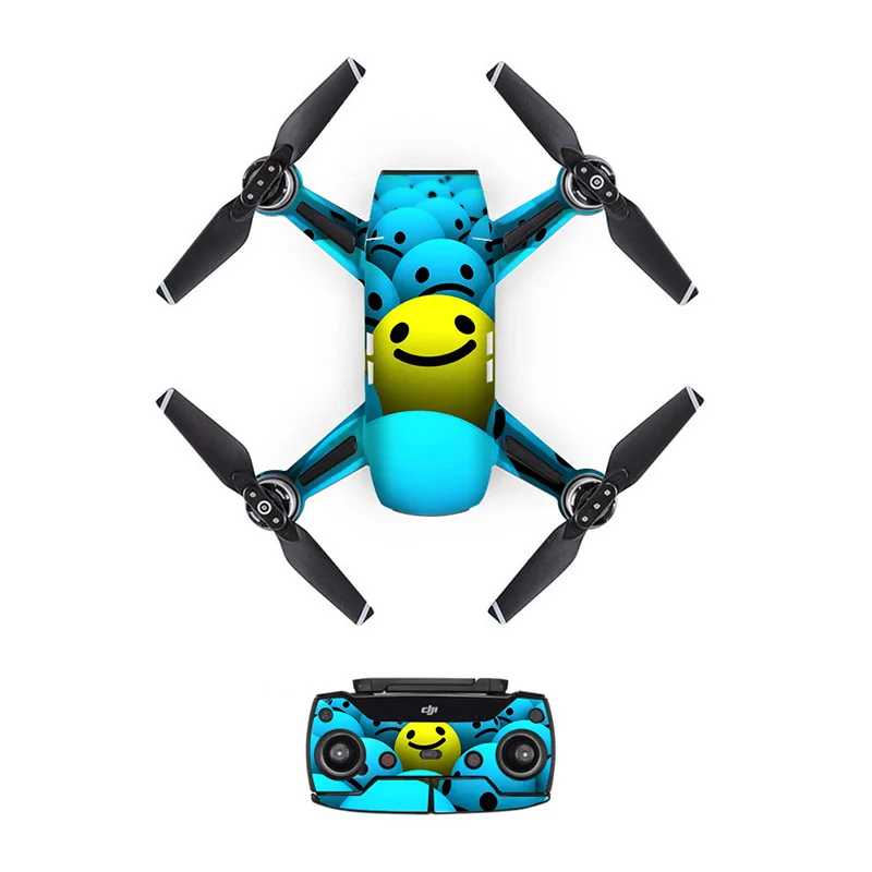 ПВХ наклейка из углеродного волокна для DJI Spark наклейки защитная кожа Наклейка s для дрона корпус пульта дистанционного управления и 3 батареи - Цвет: 134