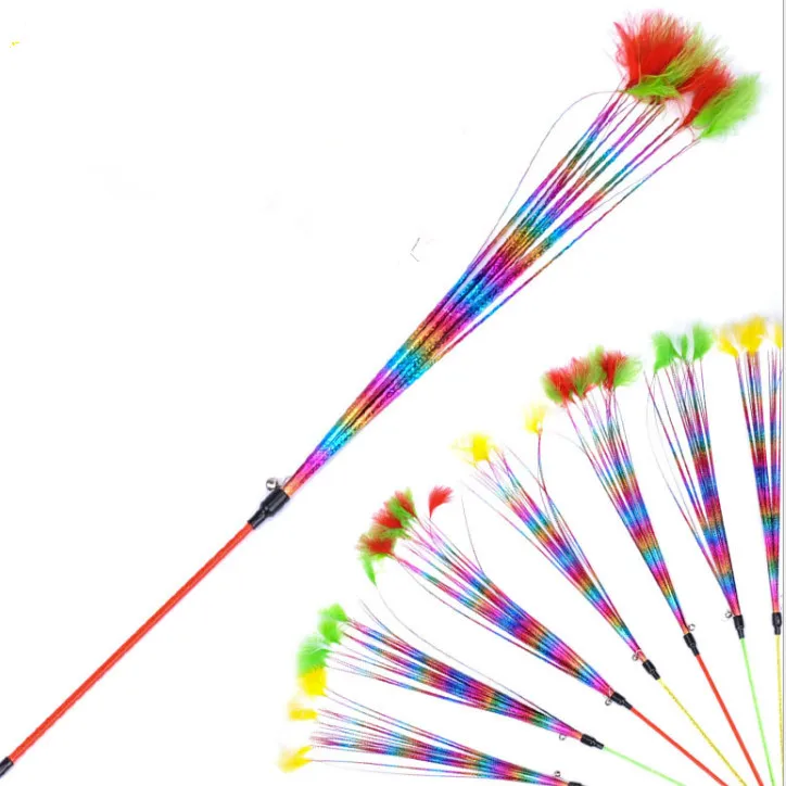 

1, 98 долл. США/шт. Бесплатная доставка, рыболовная удочка для домашних животных, кошек, палочки, играющие игрушки, перьевая удочка для кошки, 20 ...