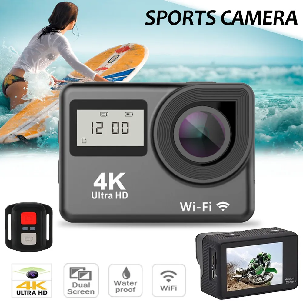 HIPERDEAL Совместимость Водонепроницаемый 4 K двойной Экран Wi-Fi HD 1080 P Спорт HD Камера DVR Cam видеокамера Para аксессуары для экшн-камеры ST25