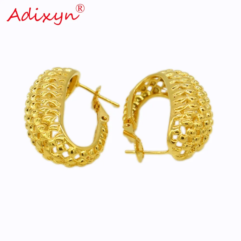 

Adixyn African Hoop Earrings for Women Gold Color & Brass Earring Arab/Ethiopian Gifts N12121
