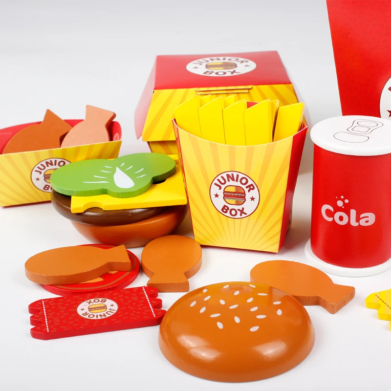 Детские деревянные игрушки Candywood для обеда картофеля фри гамбургера кухонные