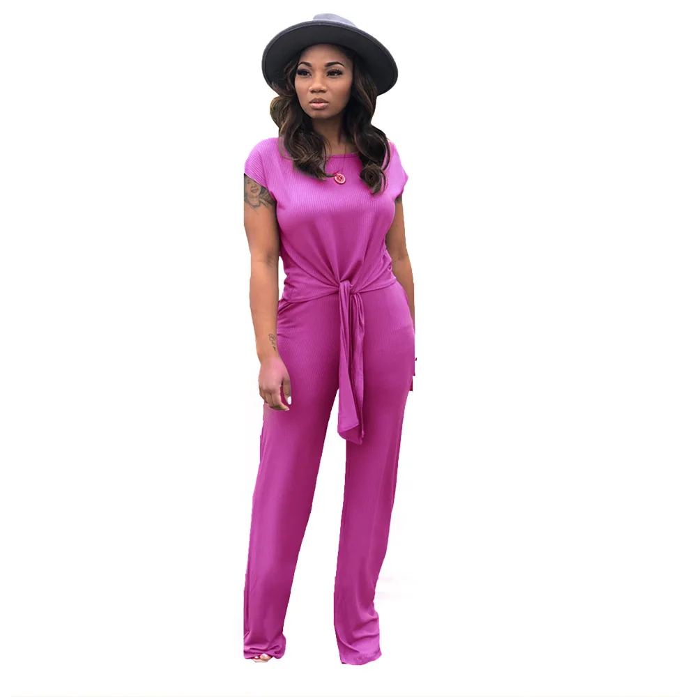 

New arrival women's sets round-neck sexy causal high street top and trousers sets European and American style hot selling