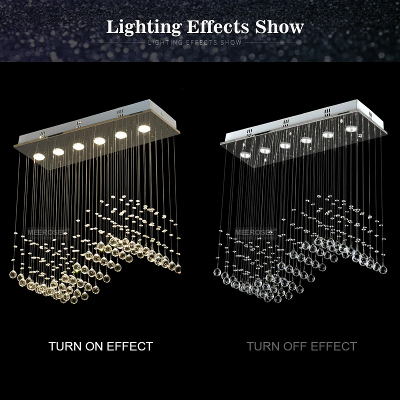 Прямоугольная хрустальная потолочная осветительная арматура GU10 лампочки