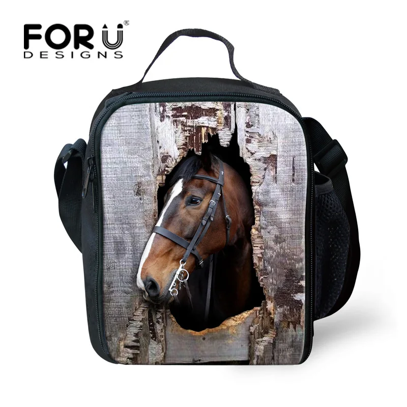 

Insulated Thermal Picnic Lunch Bag for Women Keep Warm Kids Animal Horse Lunchbags Bolsa Merienda Boys Food Bag Lunchbox