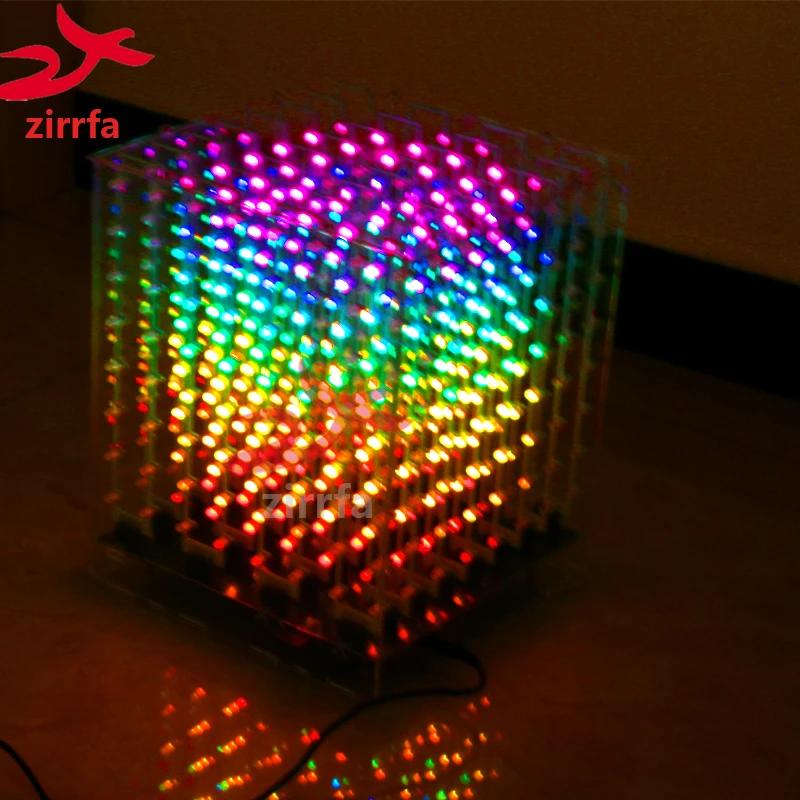 electronic diy kit 2018 NEW 3D 8 8x8x8 RGB/Colorful led cubeeds kit with Excellent animations Christmas Gift for SD card