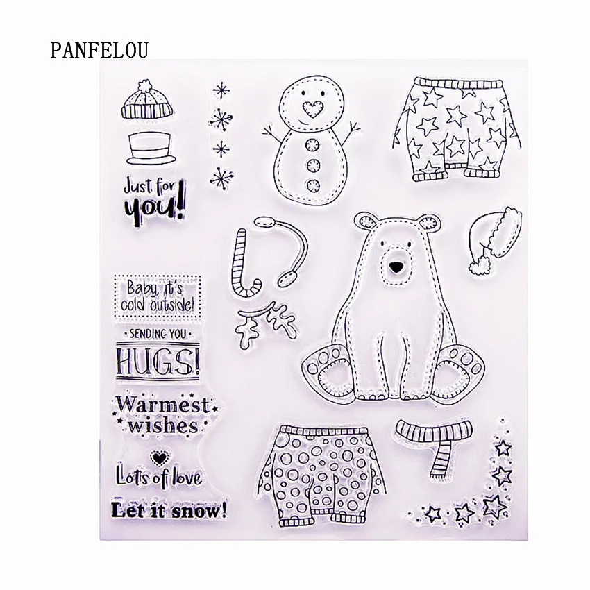 PANFELOU белый медведь кукла прозрачный силиконовый штамп/печать DIY Скрапбукинг/фотоальбом Декоративные прозрачные штамп листы