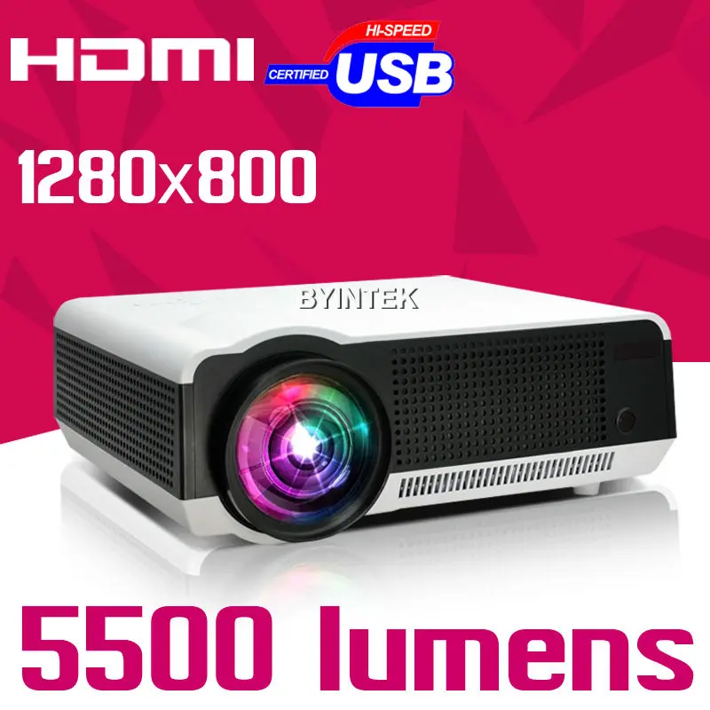 2016 Новый Домашний Кинотеатр 5500 люмен lEd86 1280x800 1080 P Видео HDMI USB LCD LED Проектор FUll HD