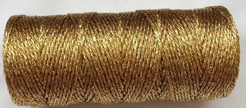 gold 1 шт. Золотой/Серебряный/медный блестящий упаковочный веревочный шпагат, 12 слоев(110 Ярд/катушка) Детский праздничный шпагат для выпечки - Цвет: gold