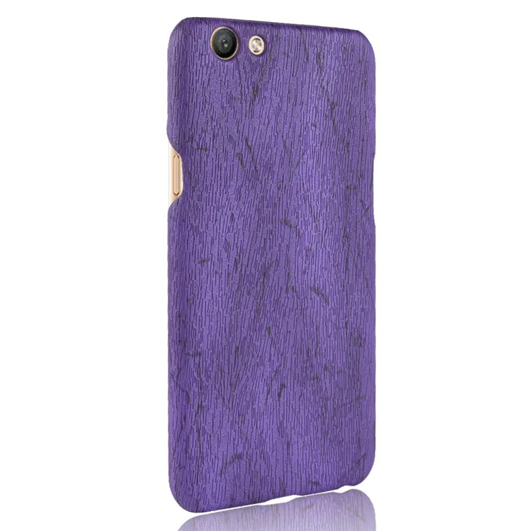 subin New arrival For Oppo F3 Case Vintage Wood PU Leather PC hard Protective shell Cover For Oppo F3 Phone Cases - Цвет: purple