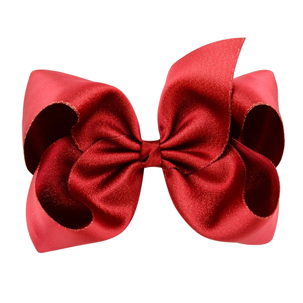 

12PCS 6" Glitter Grosgrain Ribbon Large Hair Bow Alligator Clips For Little Girls Kids Teens Big Hairpin Handmade Hair Accessory