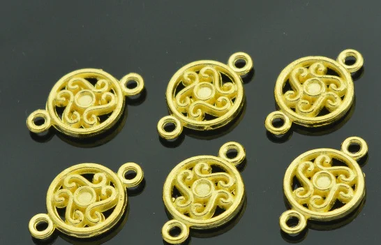 100pcs charm Double hole S round connector pendant 23*23mm gold Handmade Jewelry Making DIY Supplies European Alloy accessories | Украшения